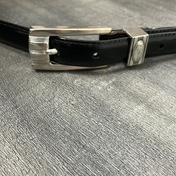Brighton Black Leather Belt with silver accents size medium - Picture 1 of 5